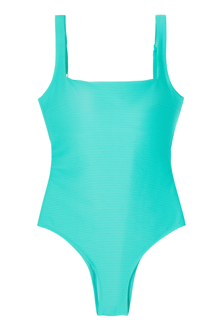Caribbean Waters Lace Up One Piece